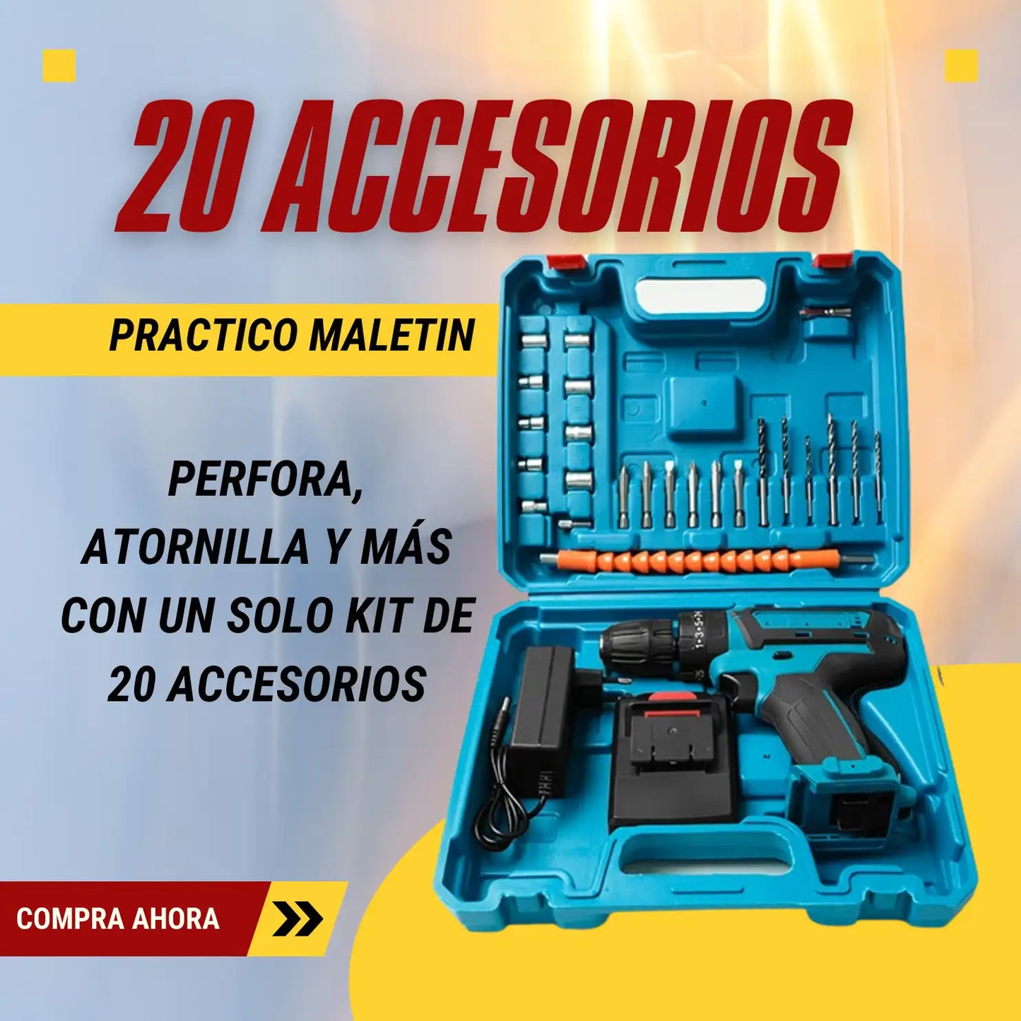 Taladro Profesional 3 en 1  48V - Taladro, atornillador y percutor